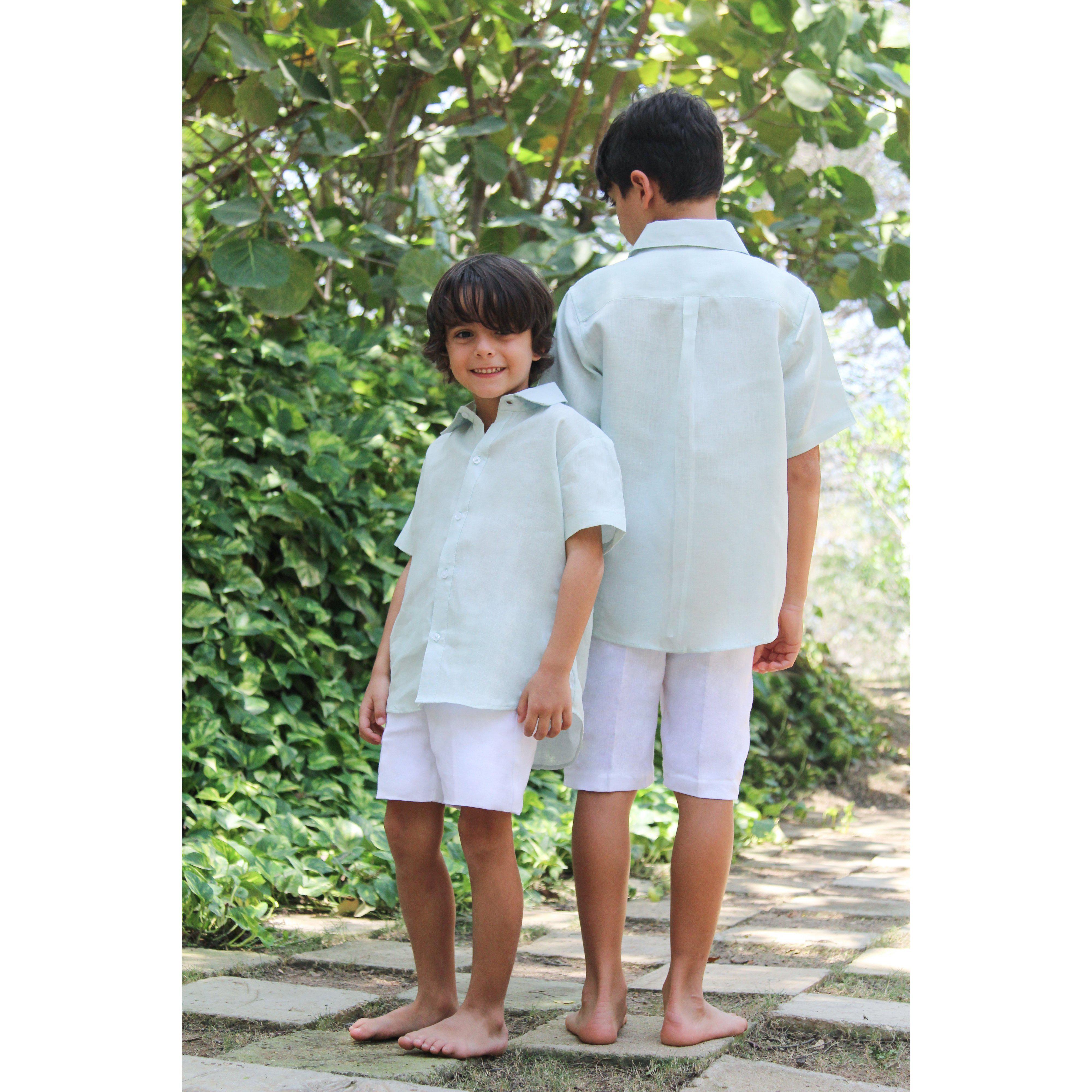 Linen Short Sleeve Dress Shirt - Baliene