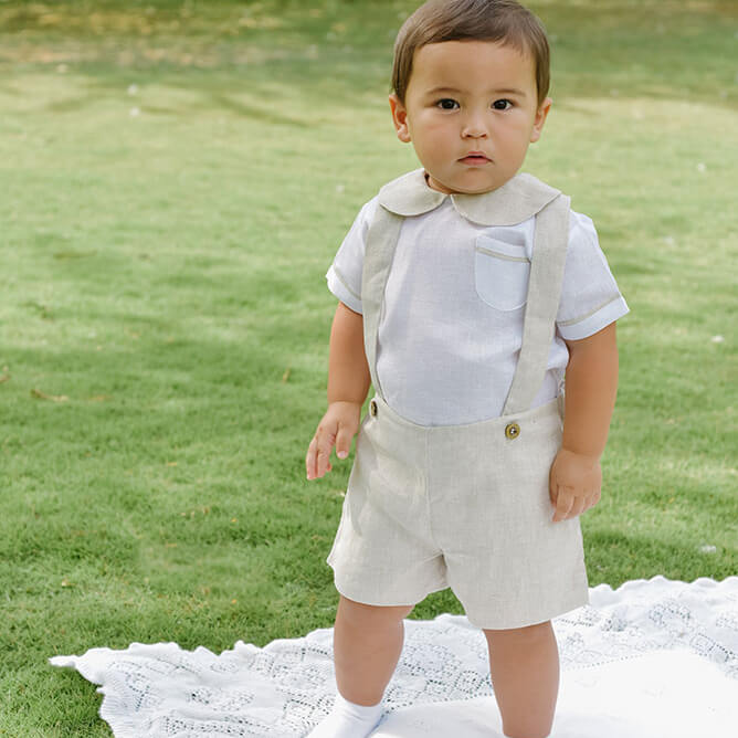 infant white dress shirt Little Things Mean A Lot Unisex Baby Poly Cotton Button Up Bodysuit Romper w/Collar-NB: Clothing, Shoes & Jewelry tumble dry low White Linen Baby Boy White